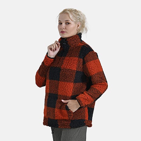 La Marey Half Zip Sweatshirt (Size 24 to 26) - Black - Red