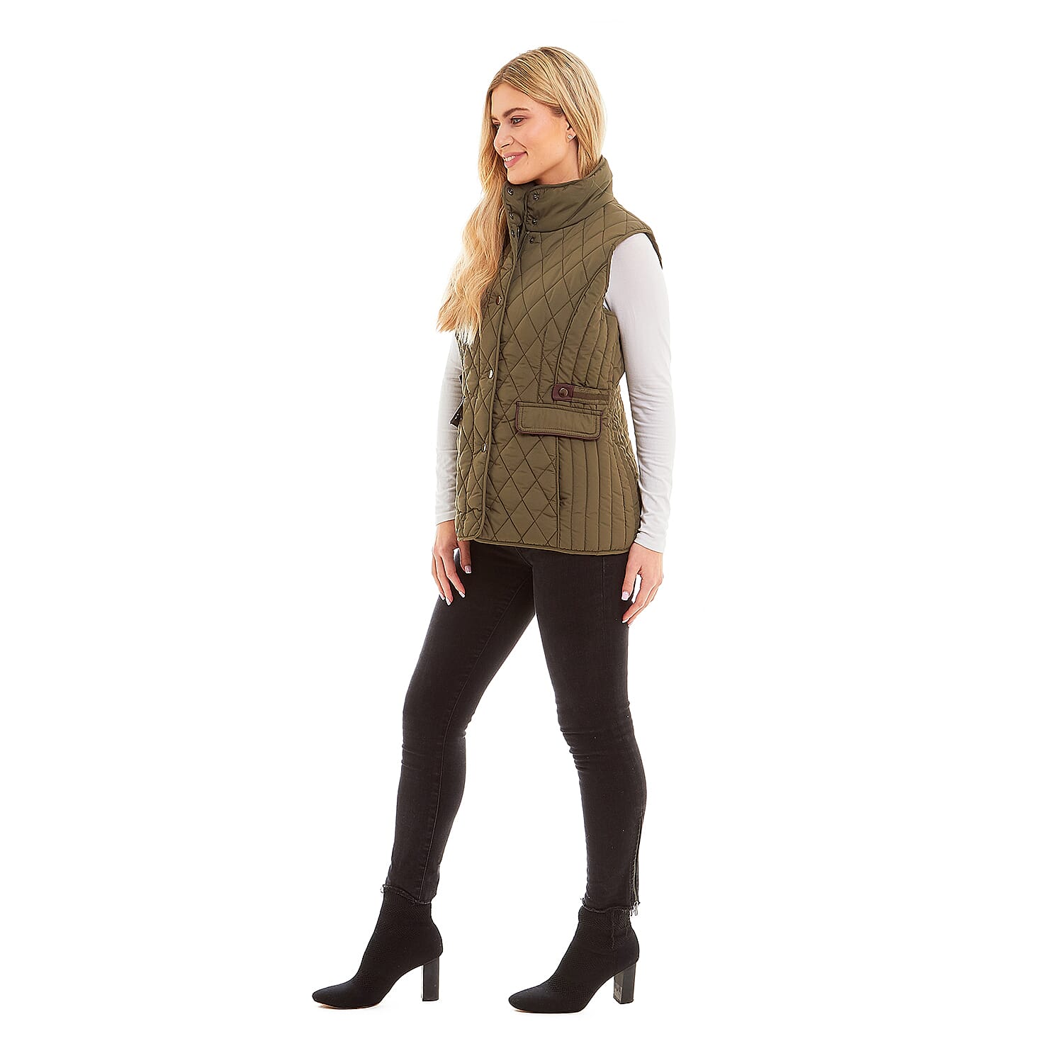 Charlotte West Caroline Padded Gilet (Size 12) - Green