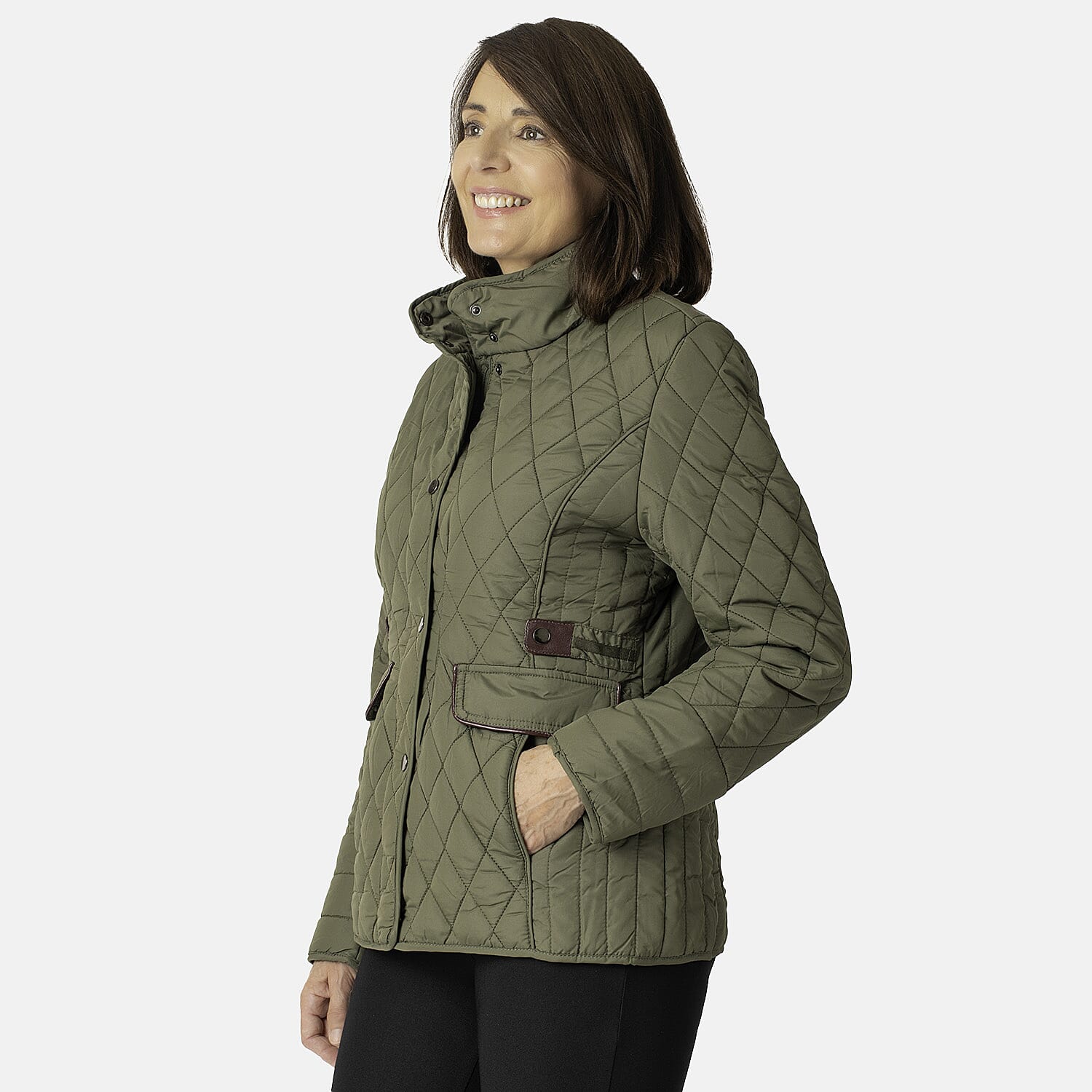 Charlotte West Autumn Winter GREENWICH Quilted Jacket (Size 10) - Green