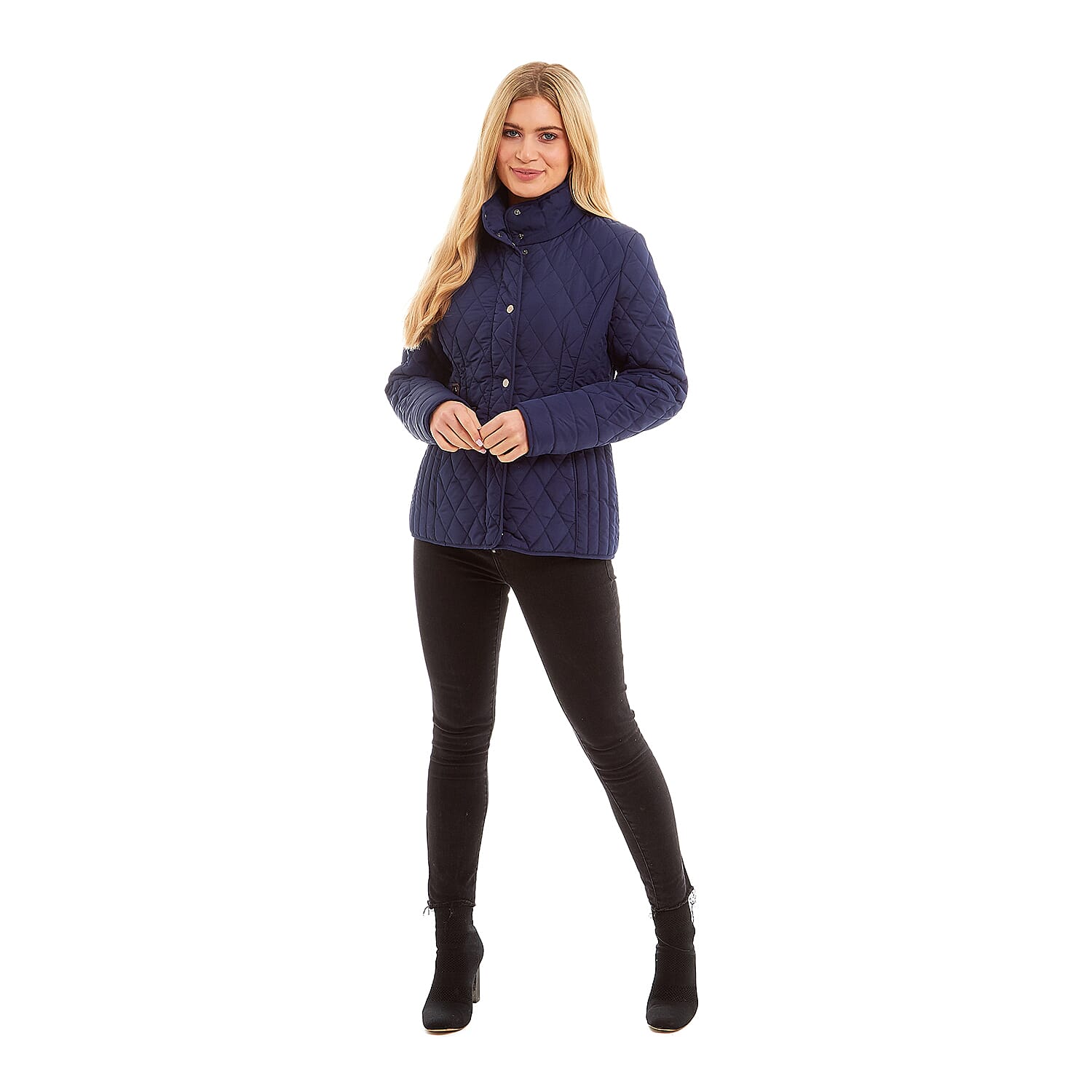 Charlotte West Autumn Winter GREENWICH Quilted Jacket Size 10)- Navy