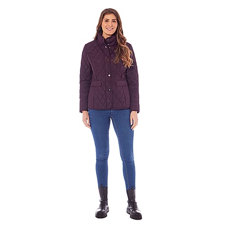Charlotte West Autumn Winter GREENWICH Quilted Jacket  (Size 18) - Plum