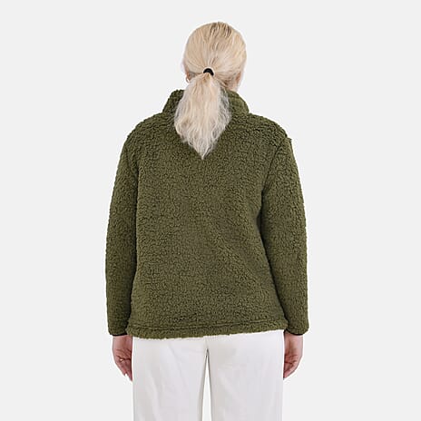 La Marey Half-Zip Sweatshirt with Kangaroo Pocket (Size XXL) - Green