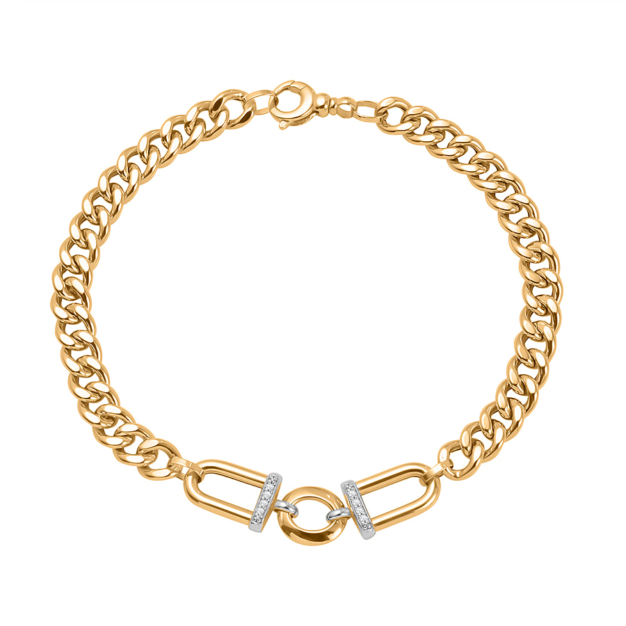 9K Yellow Gold Gold Stirrup Curb Bracelet (Size - 7.5), Gold Wt. 4 Gms