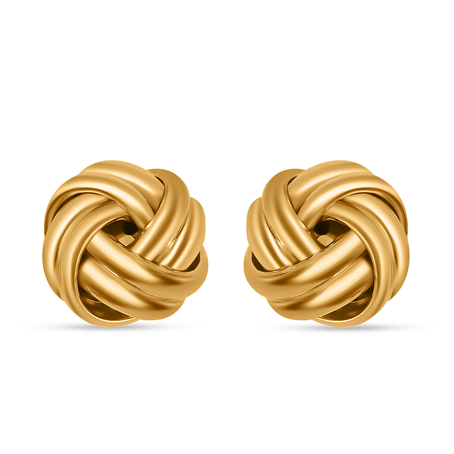 Vicenza Showcase  - 9K Yellow Gold Double Knot Stud Earrings