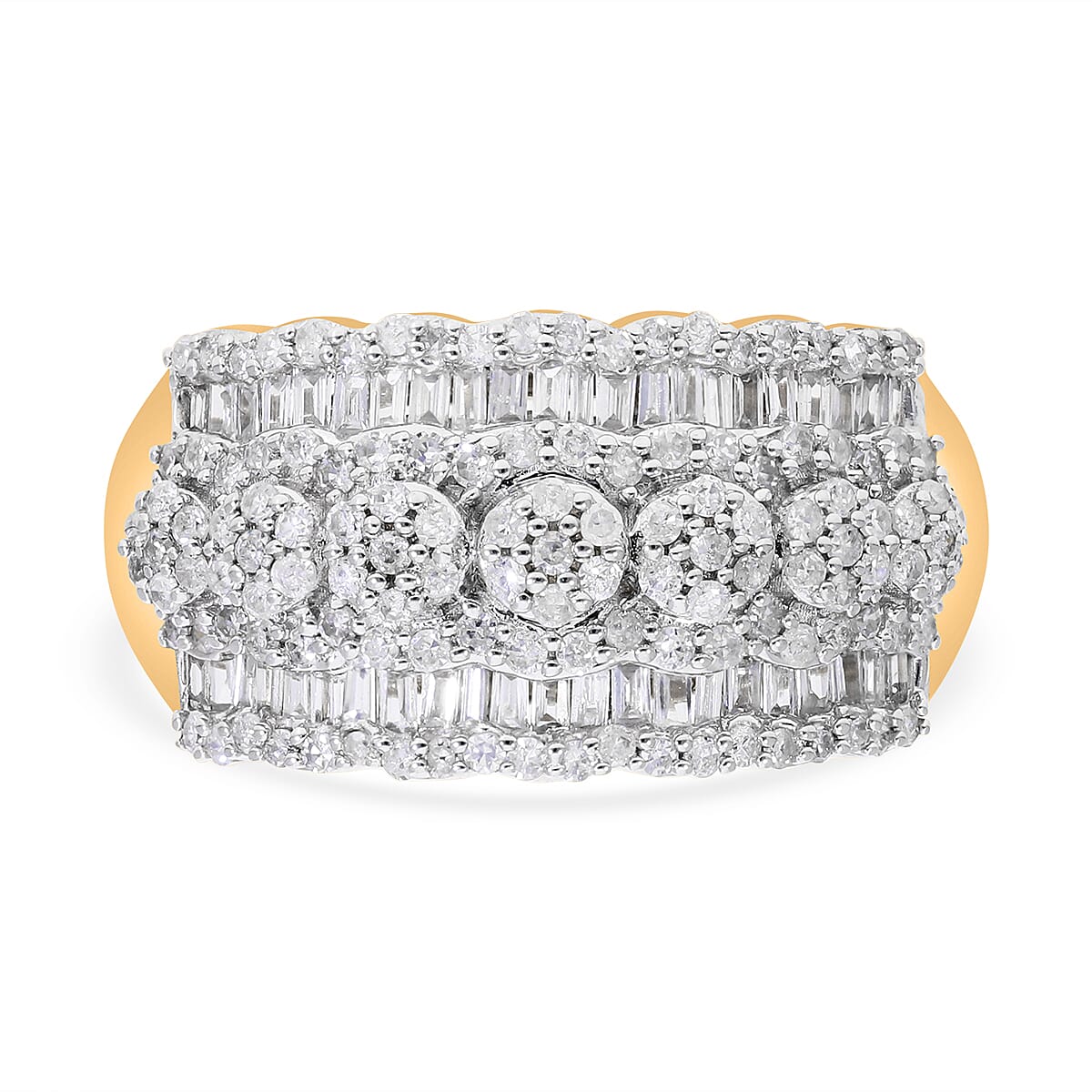 Red Carpet Collection- Diamond Ring in Yellow Gold Vermeil Plated Sterling Silver 1.00 Ct.