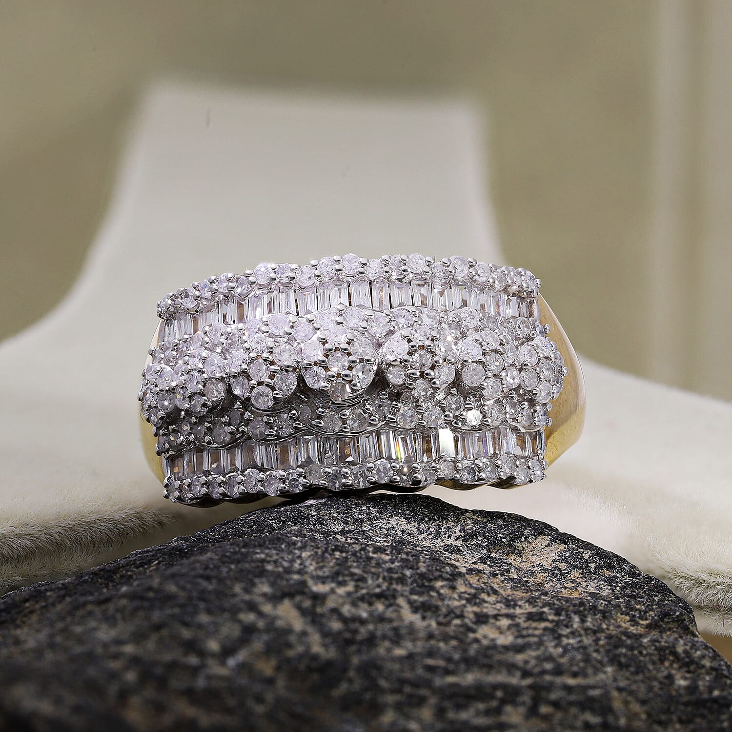 Red Carpet Collection- Diamond Ring in Yellow Gold Vermeil Plated Sterling Silver 1.00 Ct.