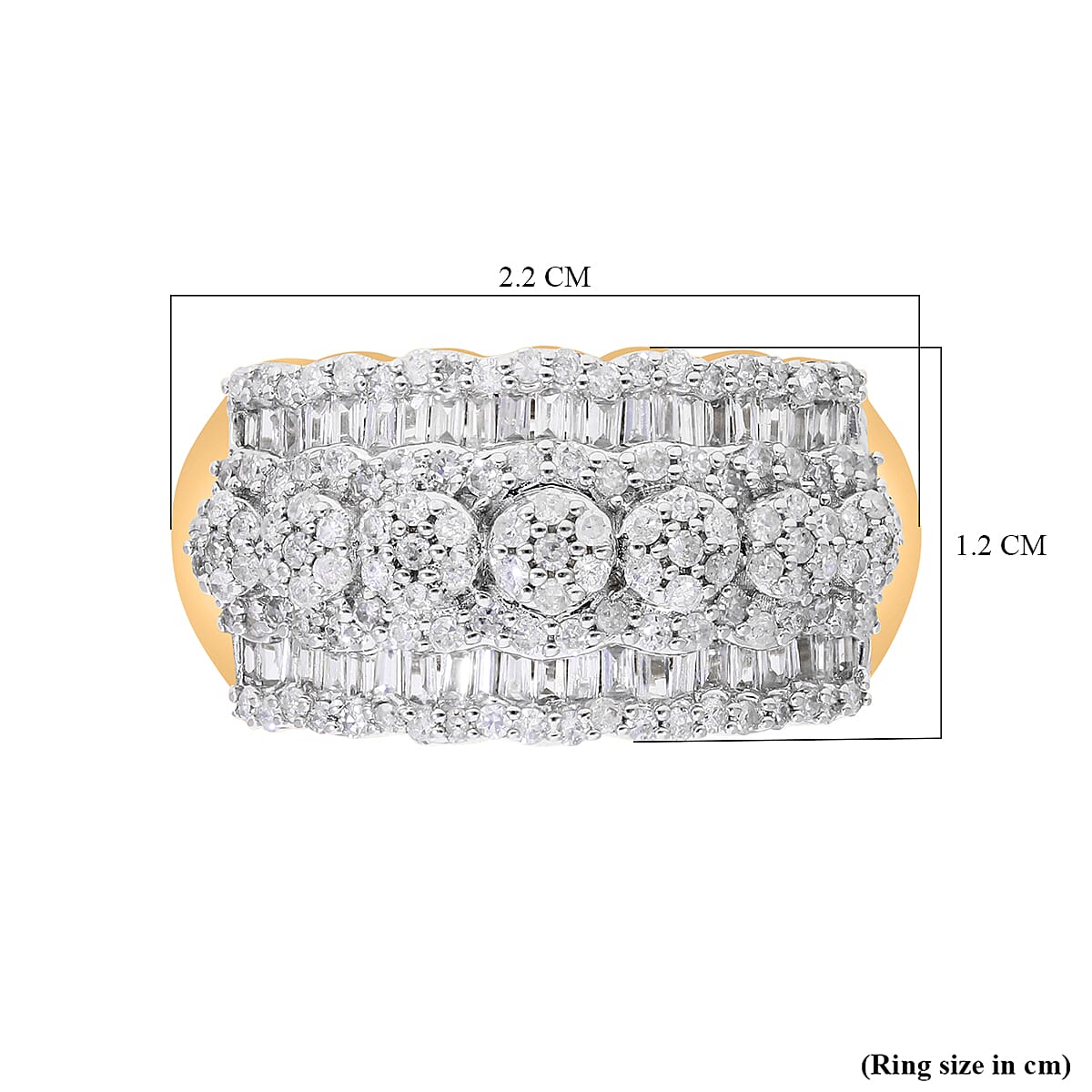 Red Carpet Collection- Diamond Ring in Yellow Gold Vermeil Plated Sterling Silver 1.00 Ct.