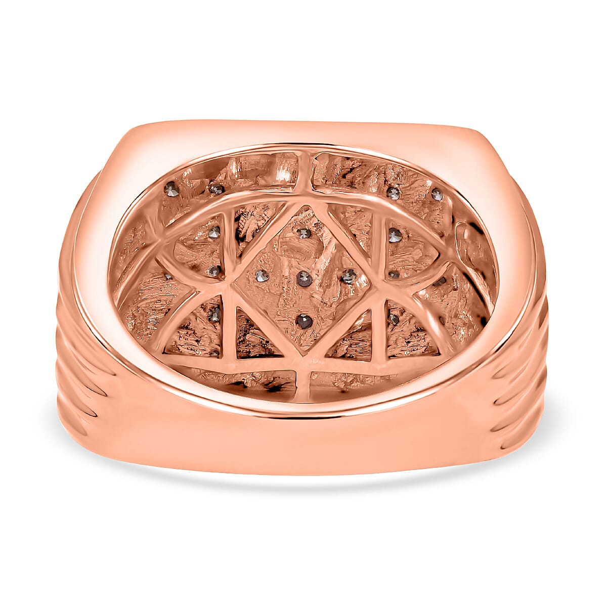 Biggest New York Close Out- Natural Champagne Diamond Ring in 18K Vermeil RG Plated Sterling Silver 1.00 Ct