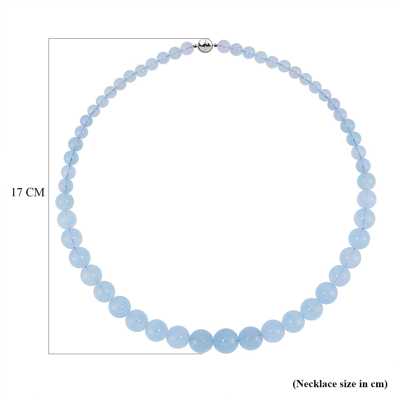 Aquamarine Necklace (Size - 20) in Rhodium Overlay Sterling Silver 370.0 Ct.