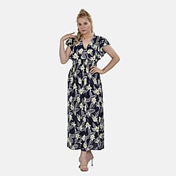 Tamsy Flutter Sleeves Smocked Midi Dress