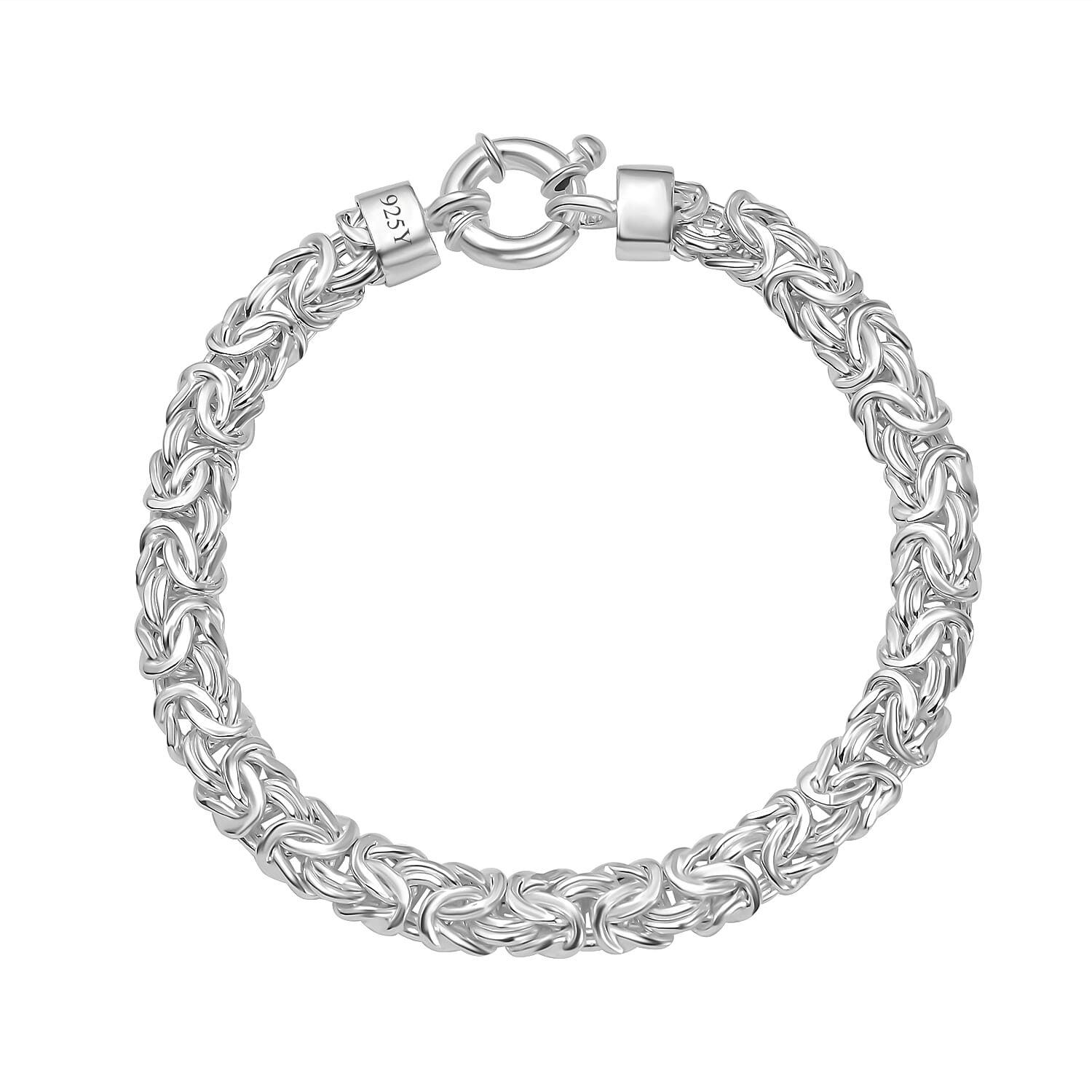 Sterling Silver Byzantine Bracelet (Size 7.5) with Senorita Clasp, Silver Wt. 14.10 Gms.