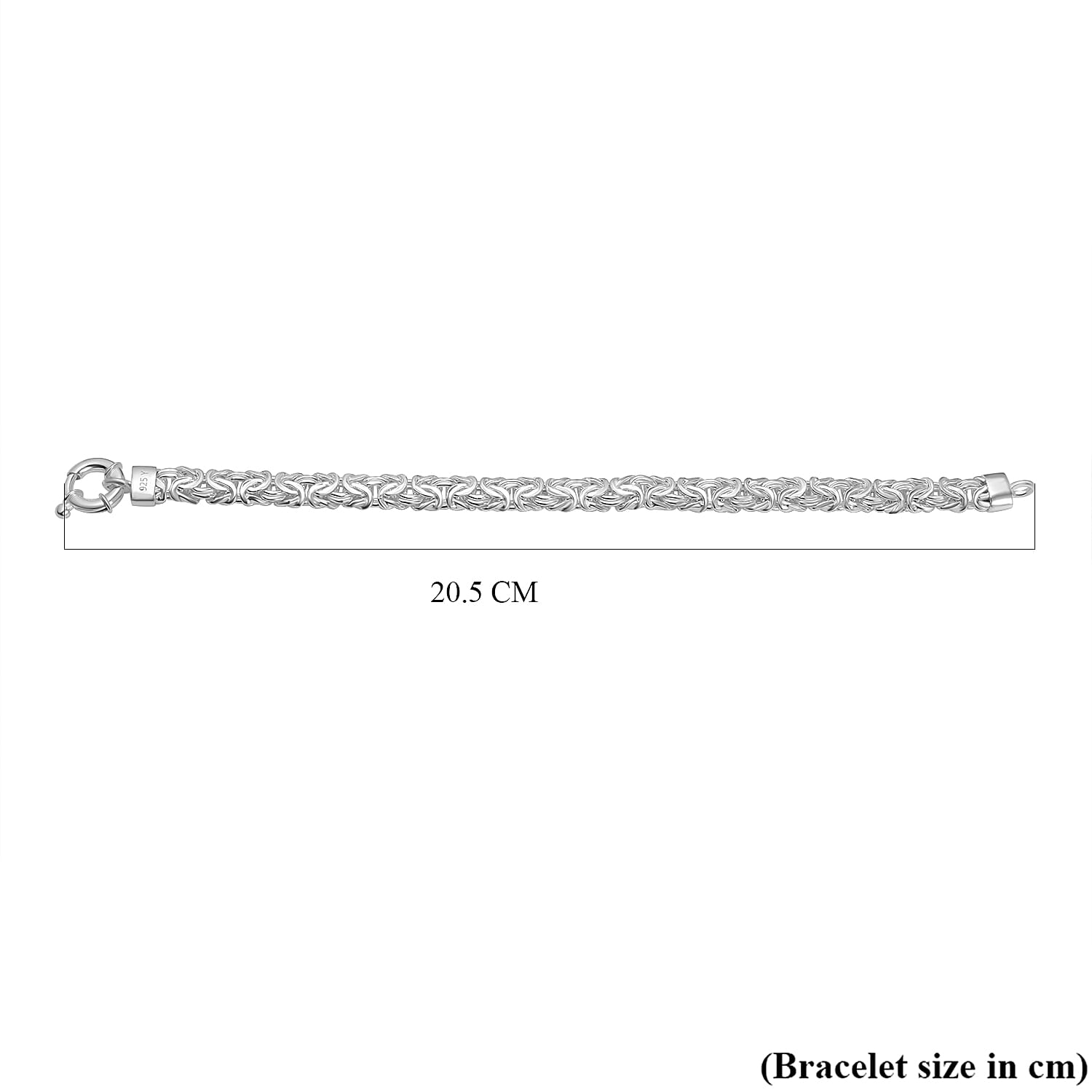 Sterling Silver Byzantine Bracelet (Size 7.5) with Senorita Clasp, Silver Wt. 14.10 Gms.