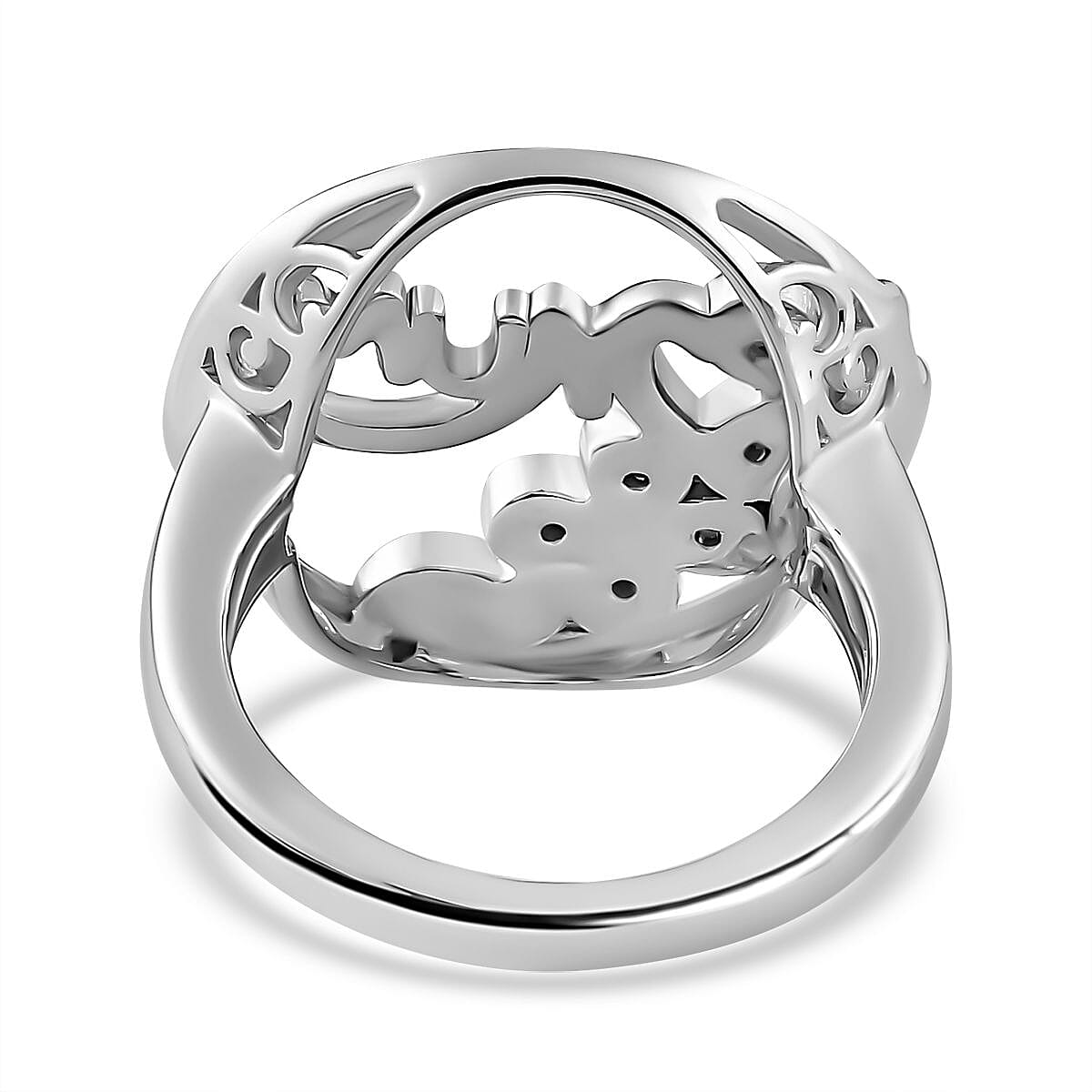 Moissanite MUM Ring in Platinum and 18K Vermeil Yellow Gold Plated Sterling Silver