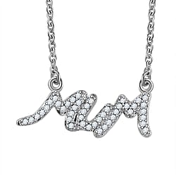 Moissanite Mum Necklace (Size - 20) in 18K Vermeil Yellow Gold Plated Sterling Silver 0.22 ct 0.352 Ct.