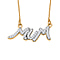 Moissanite MUM Necklace (Size - 20) in Platinum Overlay Sterling Silver 0.22 ct 0.352 Ct.