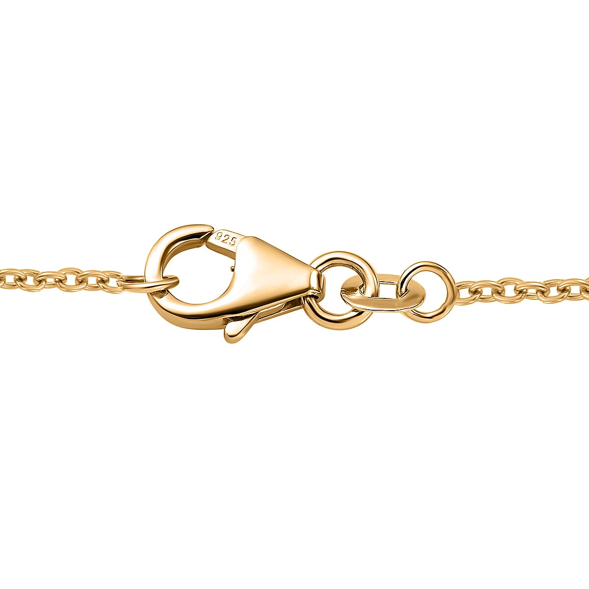 Moissanite MUM Necklace (Size - 20) in 18K Vermeil Yellow Gold Plated Sterling Silver