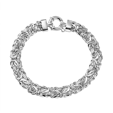 OneTime Closeout Deal - Byzantine Bracelet (Size - 7.5) with Senorita Clasp in Sterling Silver, Silver Wt. 18.20 Gms.