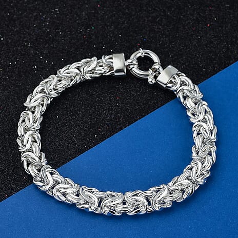 OneTime Closeout Deal - Byzantine Bracelet (Size - 7.5) with Senorita Clasp in Sterling Silver, Silver Wt. 18.20 Gms.