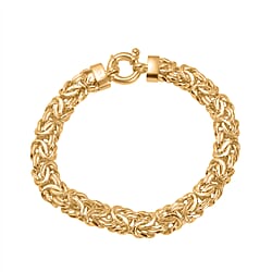 Byzantine Bracelet With Senorita Clasp (Size - 7.5)in Yellow Gold Overlay Sterling Silver