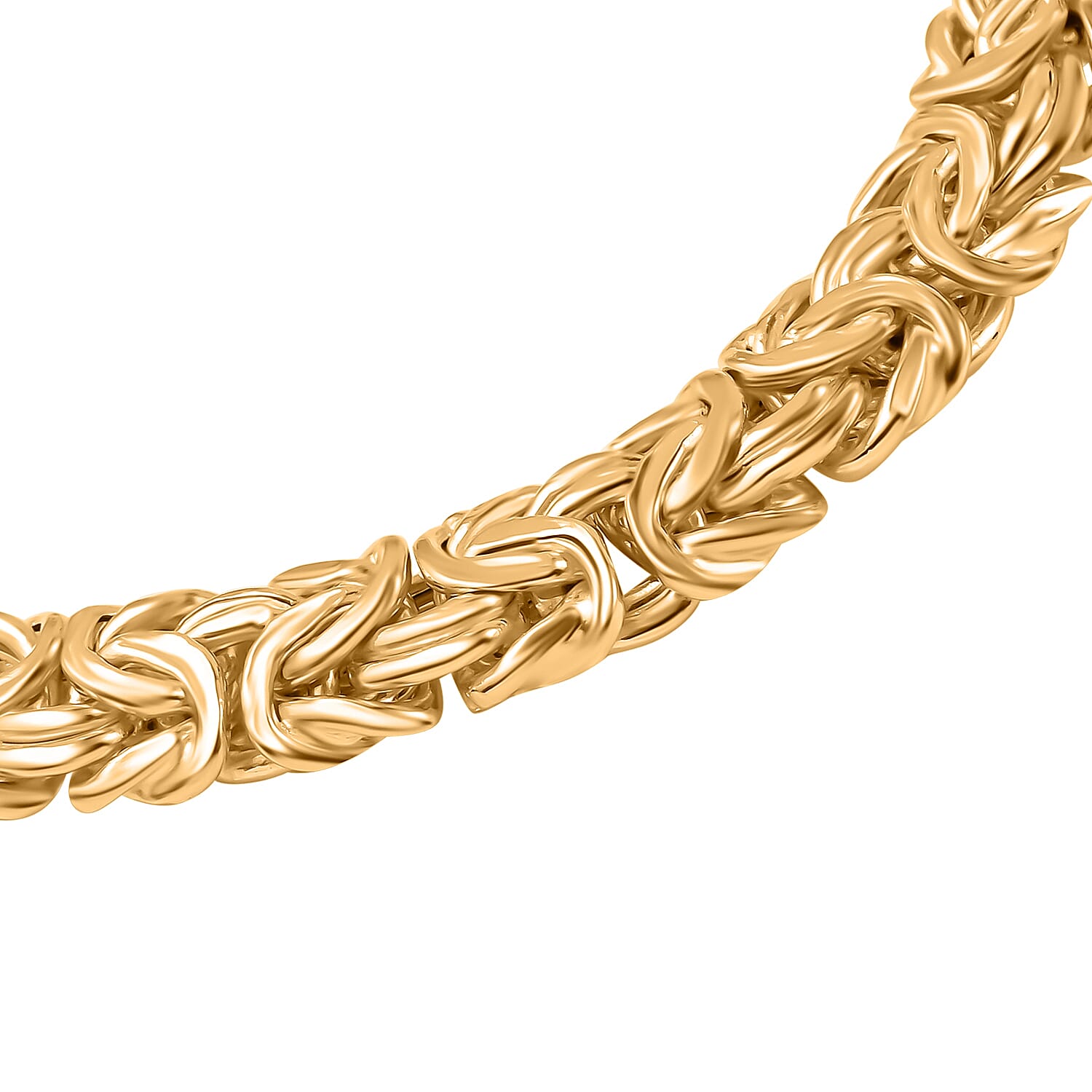 Closeout - Yellow Gold Overlay Sterling Silver Byzantine Necklace (Size - 20) 44.8 Grams