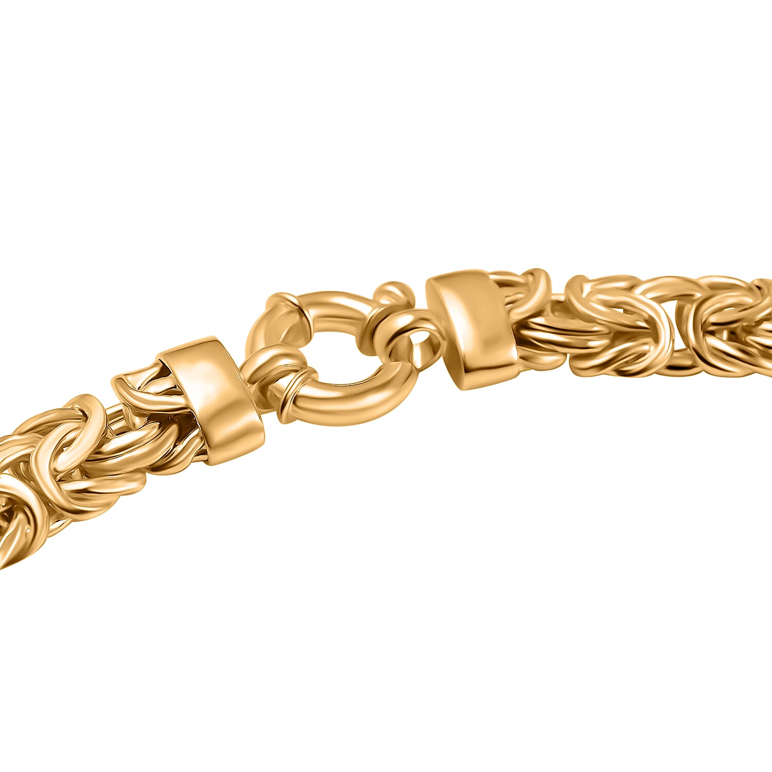 Closeout - Yellow Gold Overlay Sterling Silver Byzantine Necklace (Size - 20) 44.8 Grams