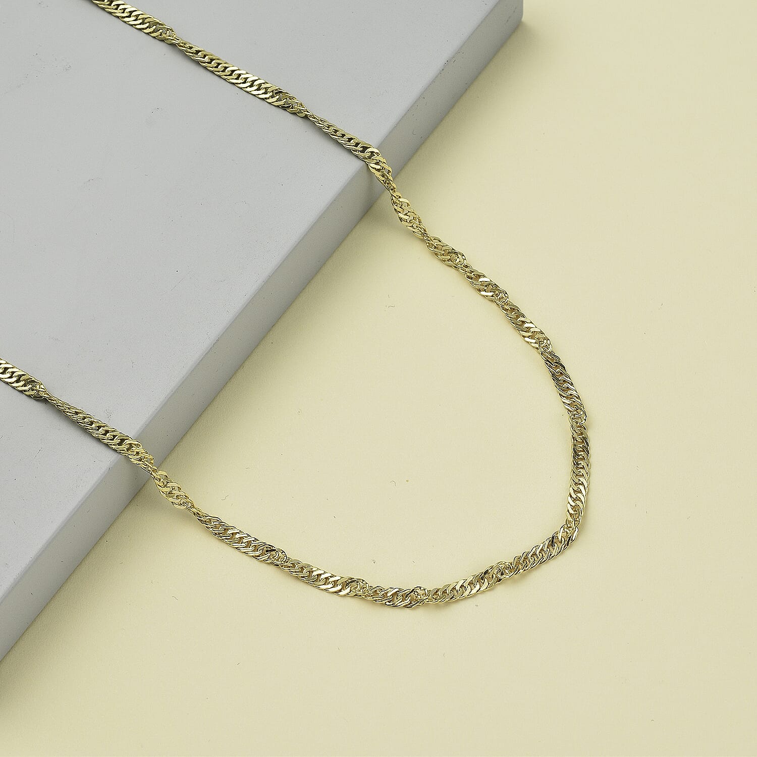 9K Yellow Gold Twisted Velvet Necklace (Size - 20) Gold Wt 2.04 gms