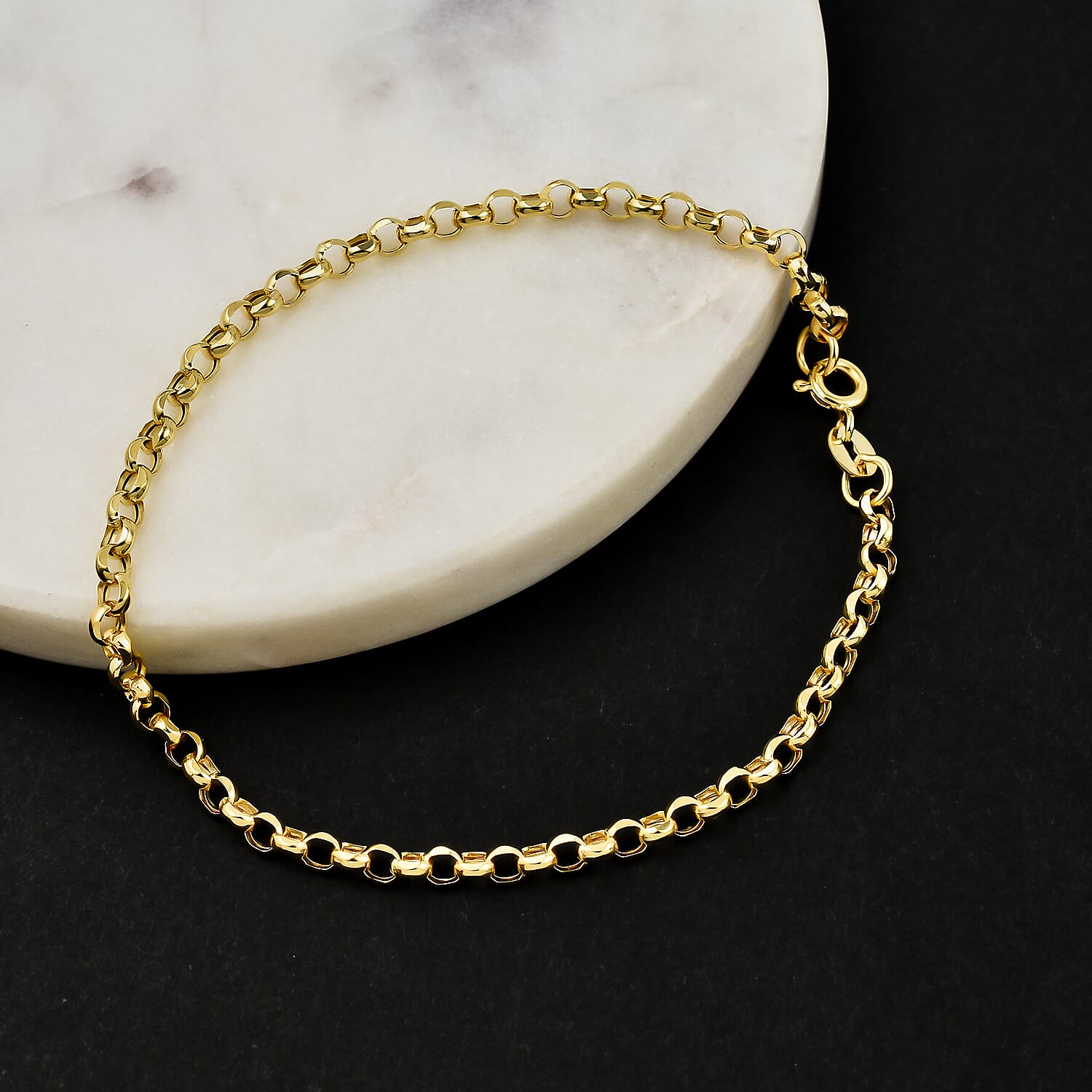 9K Yellow Gold Rolo Bracelet (Size - 7.5) Gold Wt 2.01 gms