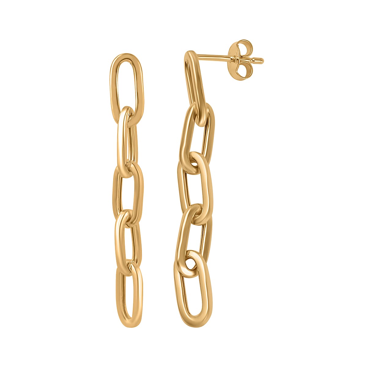 Maestro Collection - 9K Yellow Gold Paper Clip Earrings