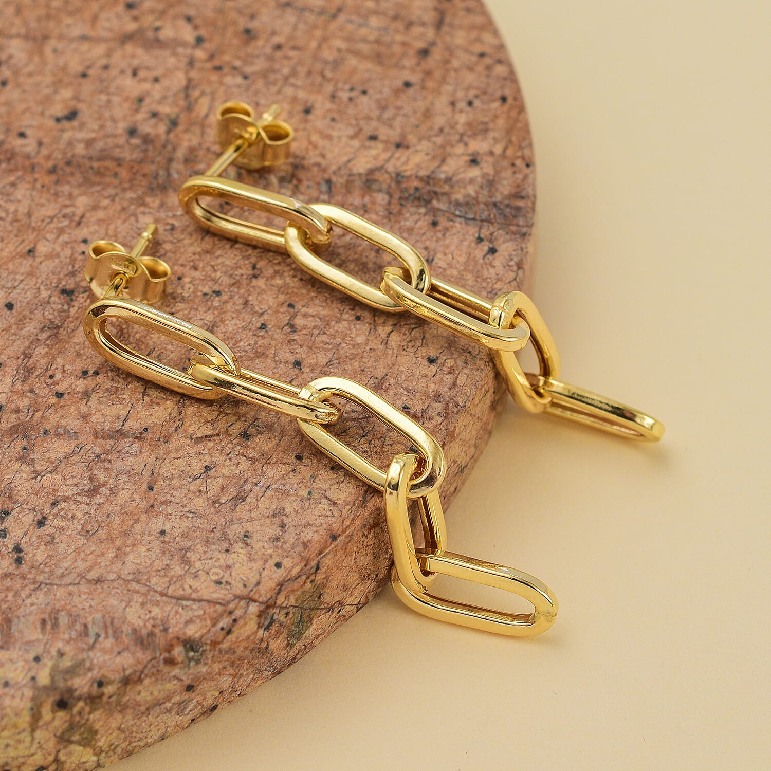 Maestro Collection - 9K Yellow Gold Paper Clip Earrings
