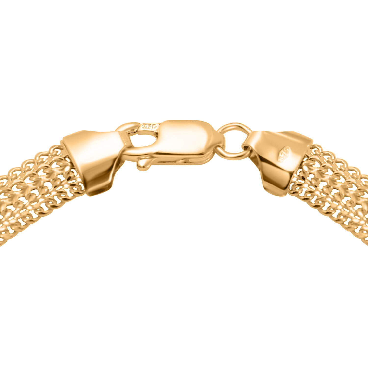 9K Yellow Gold Diamond Cut Domed Curb Bismark Bracelet (Size - 7.5)
