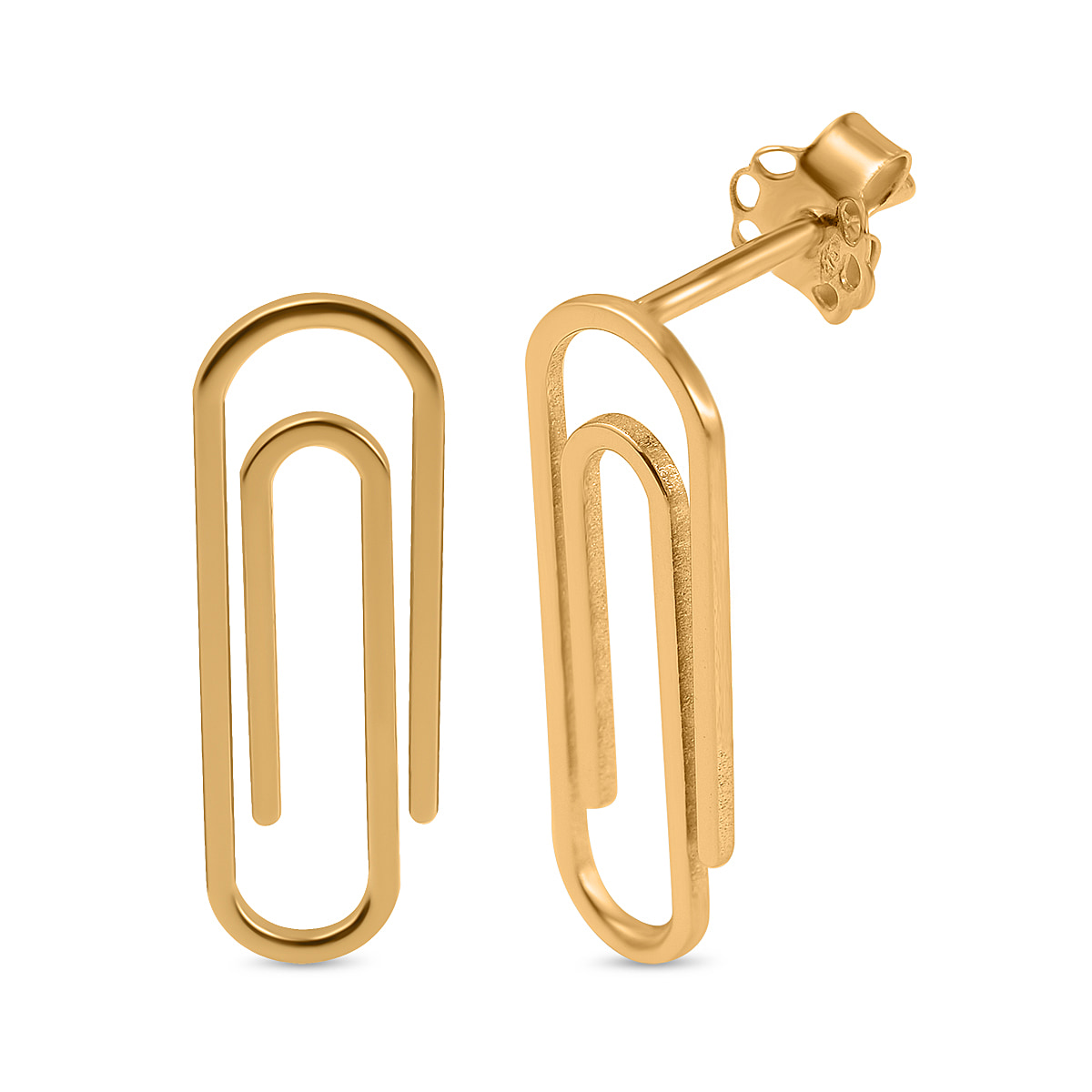 Maestro Collection - 9K Yellow Gold Paper Clip Earrings