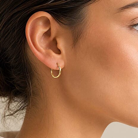 MAESTRO COLLECTION - 9K Yellow Gold Hoop Earrings with Clasp