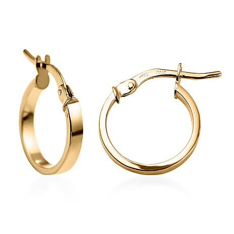 Maestro Collection- 9K Yellow Gold Hoop Earrings with Clasp