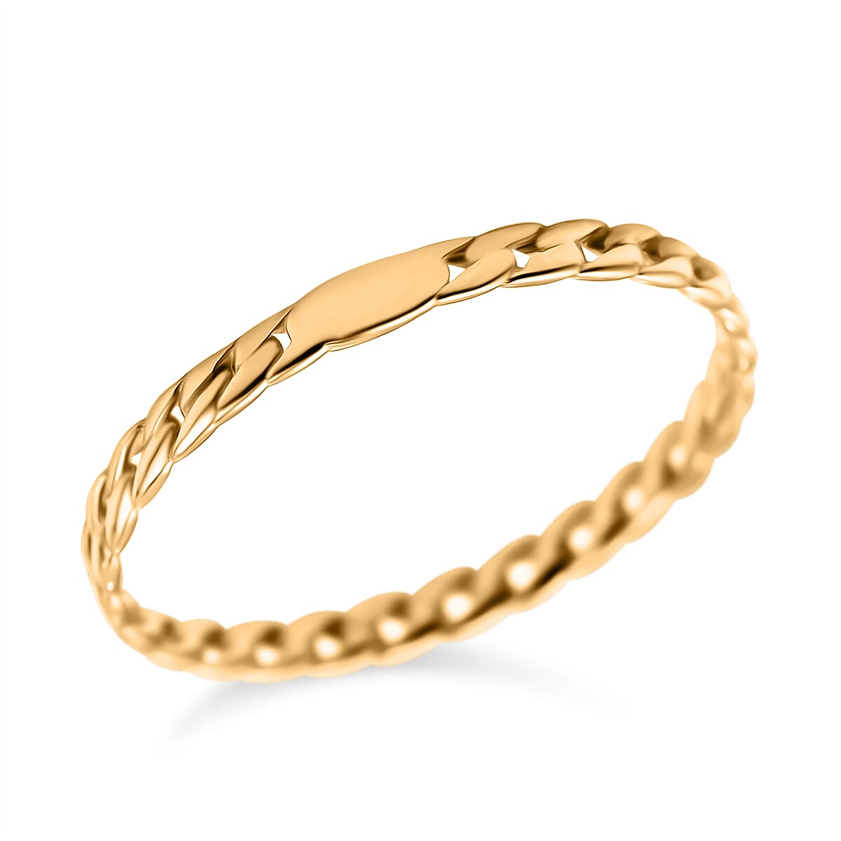 Maestro Collection - 9K Yellow Gold Velvet Grumetta Cuban Ring