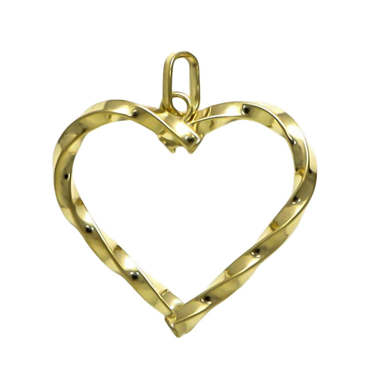 Maestro Collection - 9K Yellow Gold Twist Heart Pendant