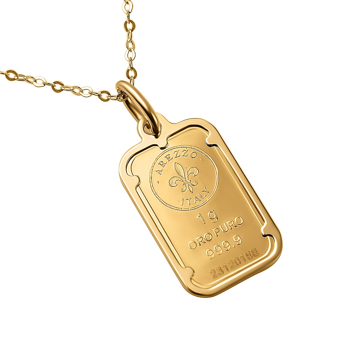 Maestro Collection - Exclusive Ed. 24K Gold Ingot in 9K Yellow Gold Necklace (Size - 20)