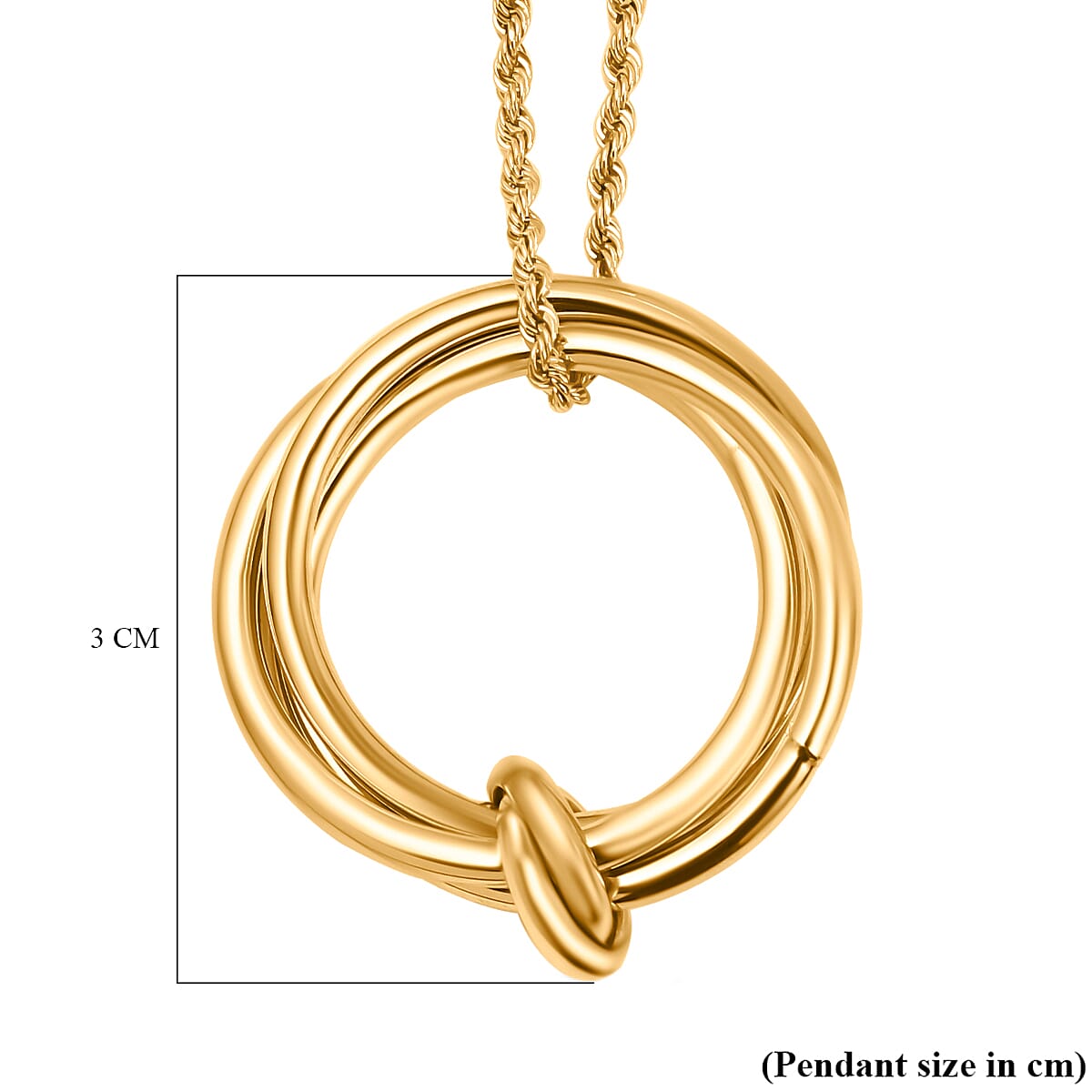 Maestro Collection - 9K Yellow Gold Multi Circle Entwined Necklace (Size - 18-2 inch Ext.)