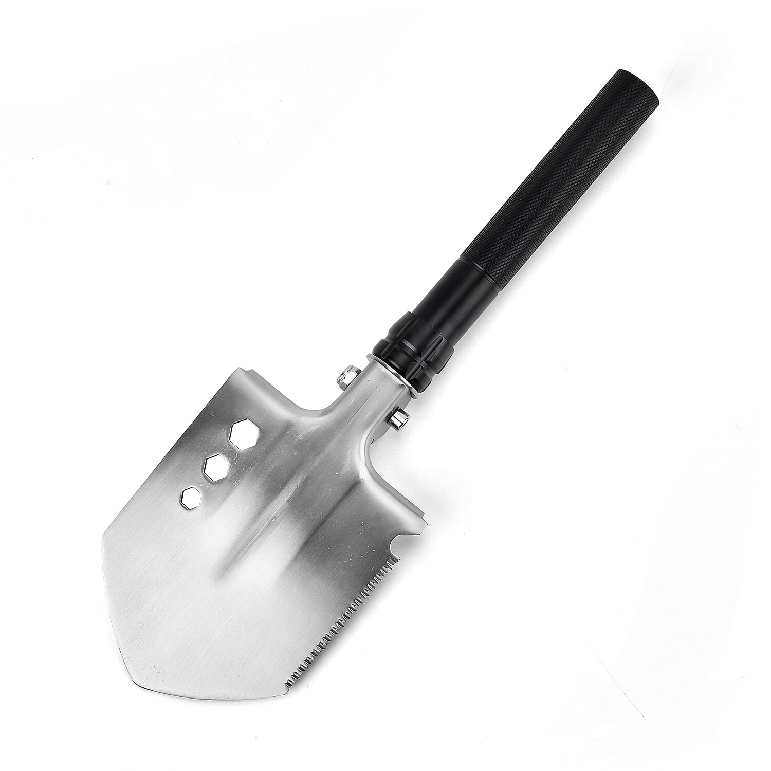 Foldable Survival Shovel with Kit - Black - Silver