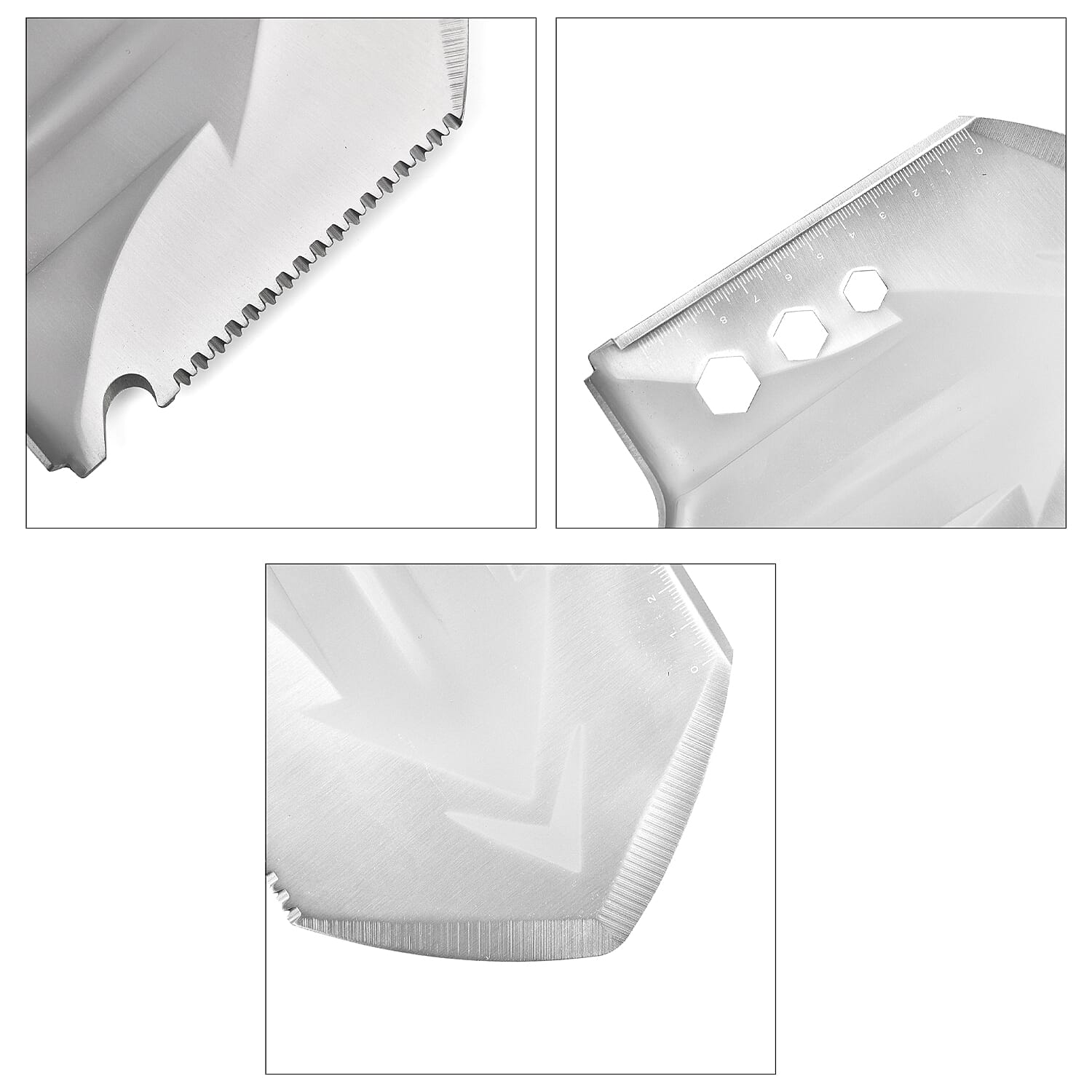 Foldable Survival Shovel with Kit - Black - Silver