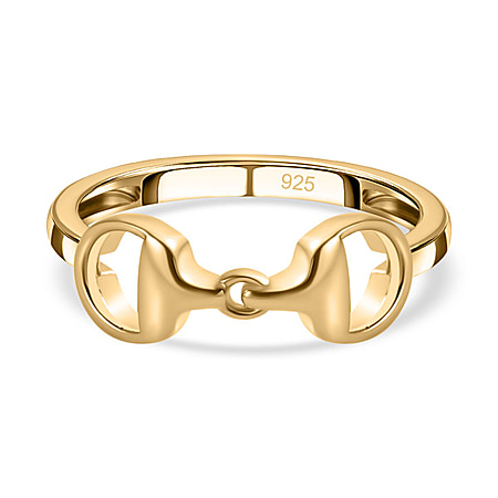 14K Gold Overlay Sterling Silver Snaffle Ring