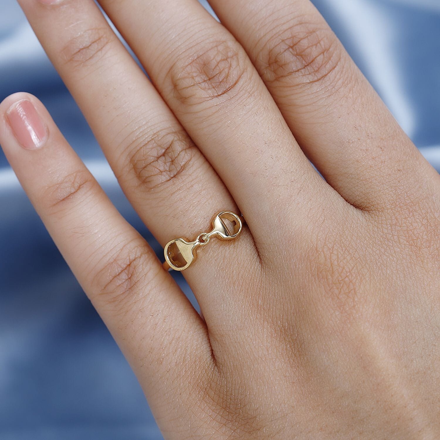 14K Gold Overlay Sterling Silver Snaffle Ring