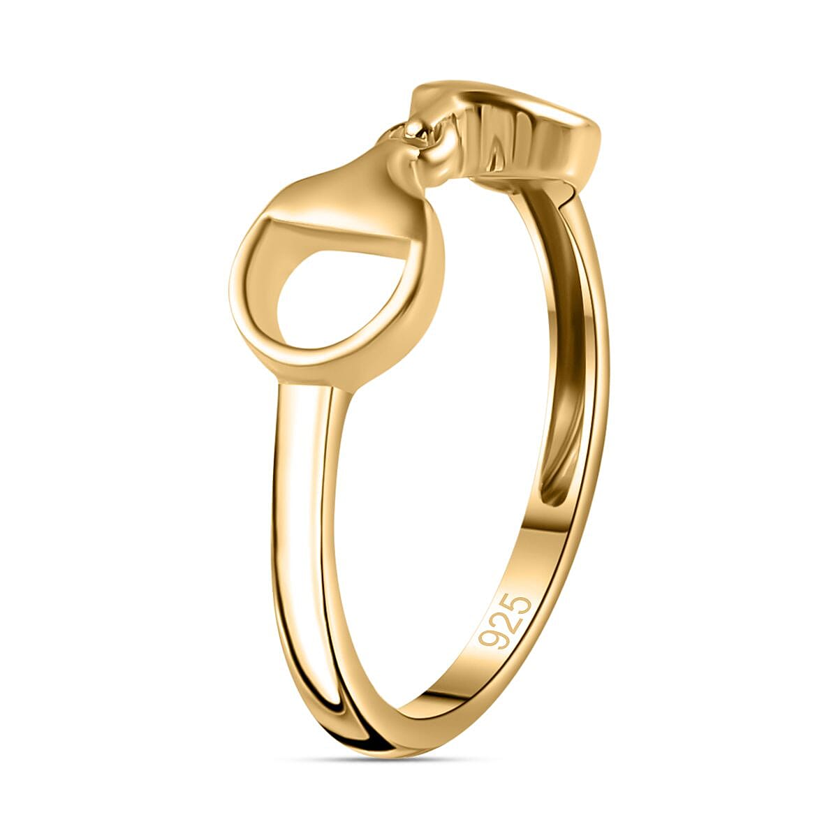 14K Gold Overlay Sterling Silver Snaffle Ring