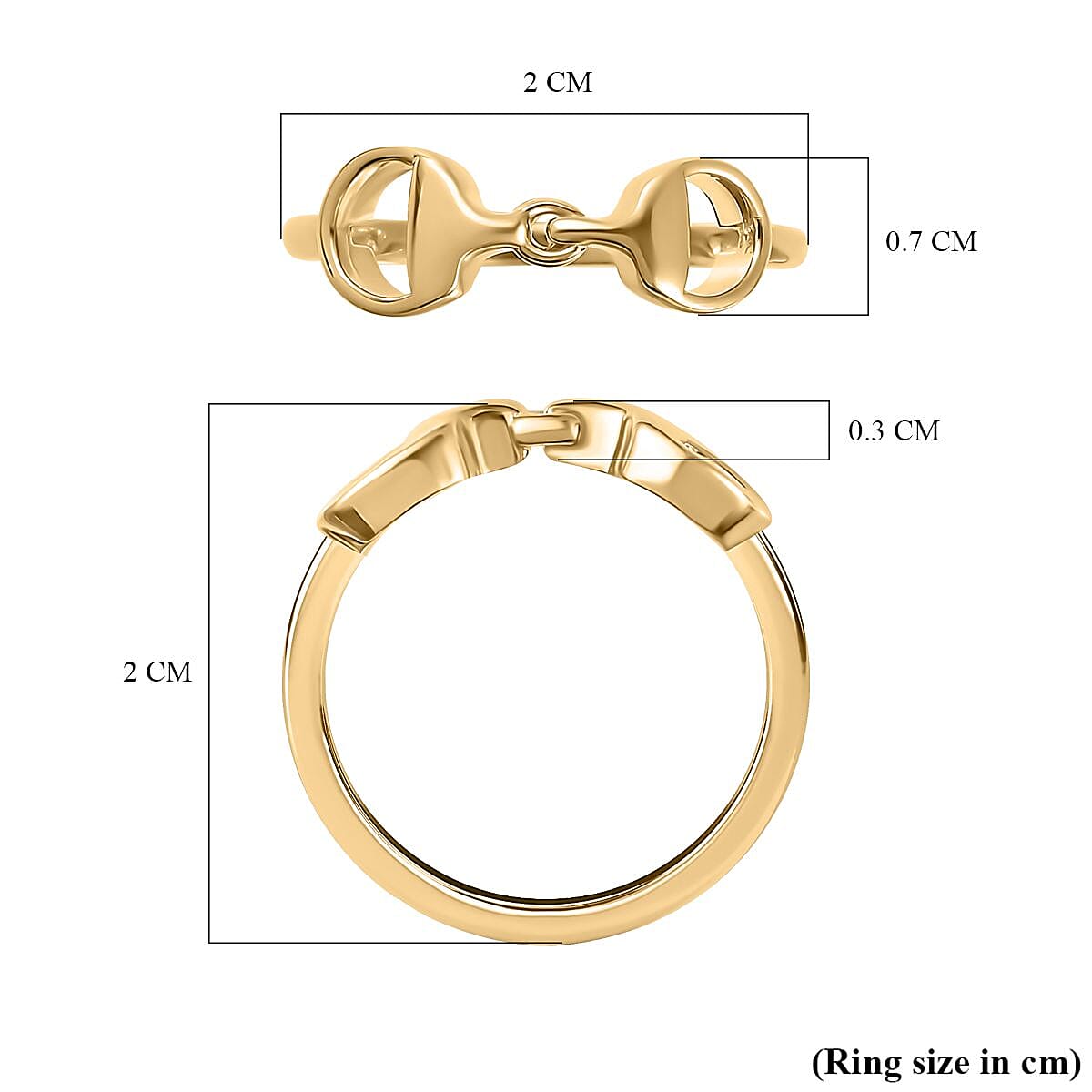 14K Gold Overlay Sterling Silver Snaffle Ring