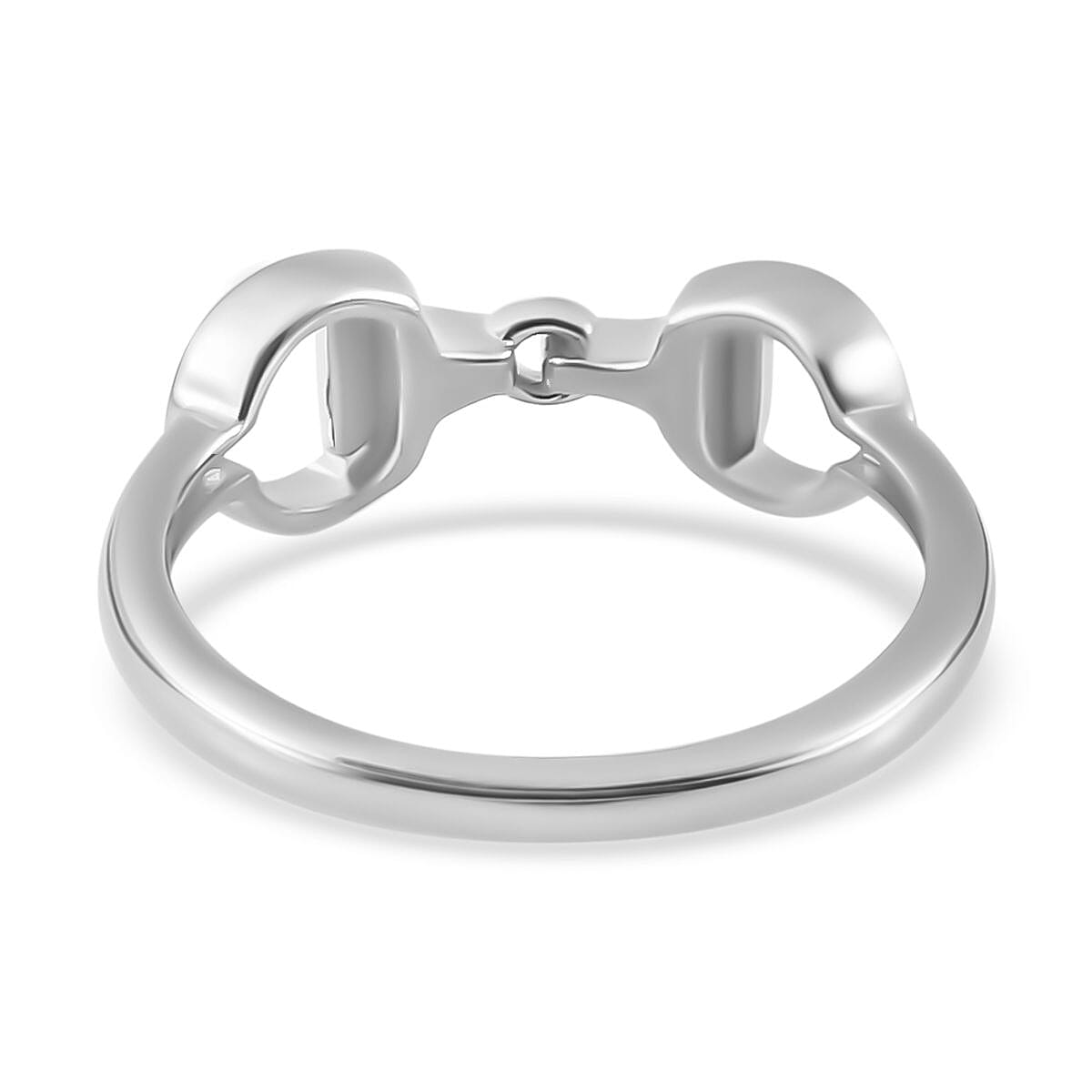 Platinum Overlay Sterling Silver Snaffle Ring