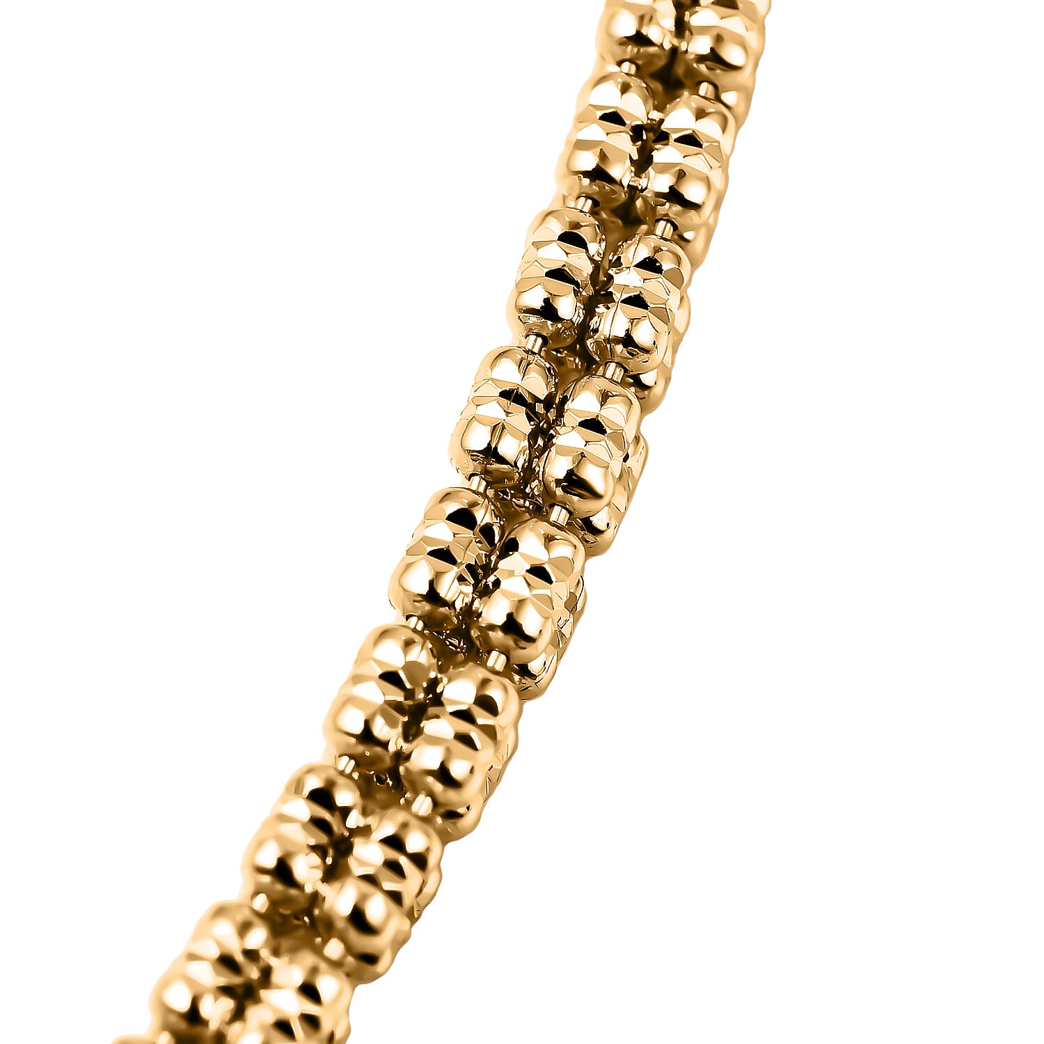 Handmade Red Carpet collection - Diamond Cut Sterling Silver Gold Overlay Necklace (Size - 24), 30 Grams