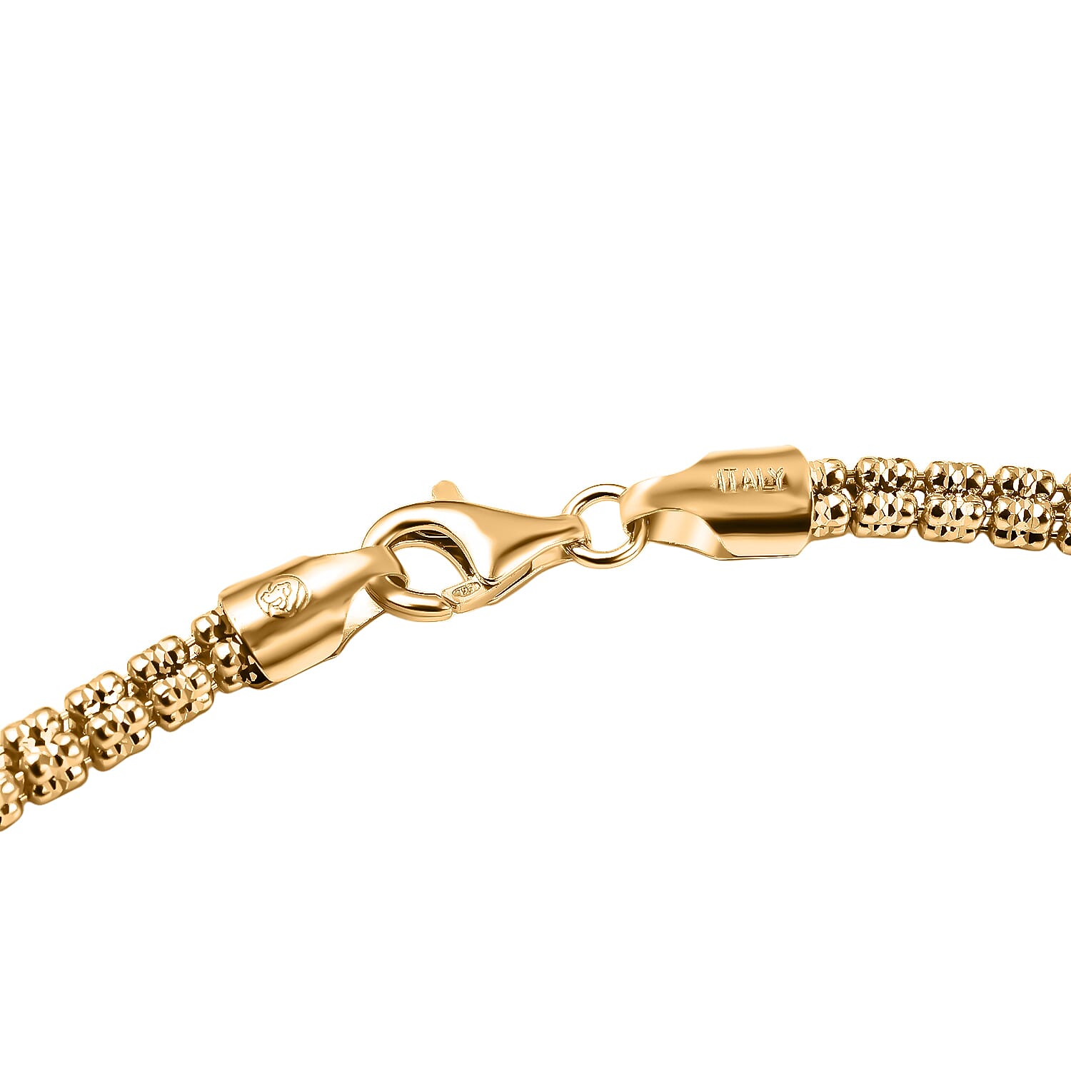 Handmade Red Carpet collection - Diamond Cut Sterling Silver Gold Overlay Necklace (Size - 24), 30 Grams