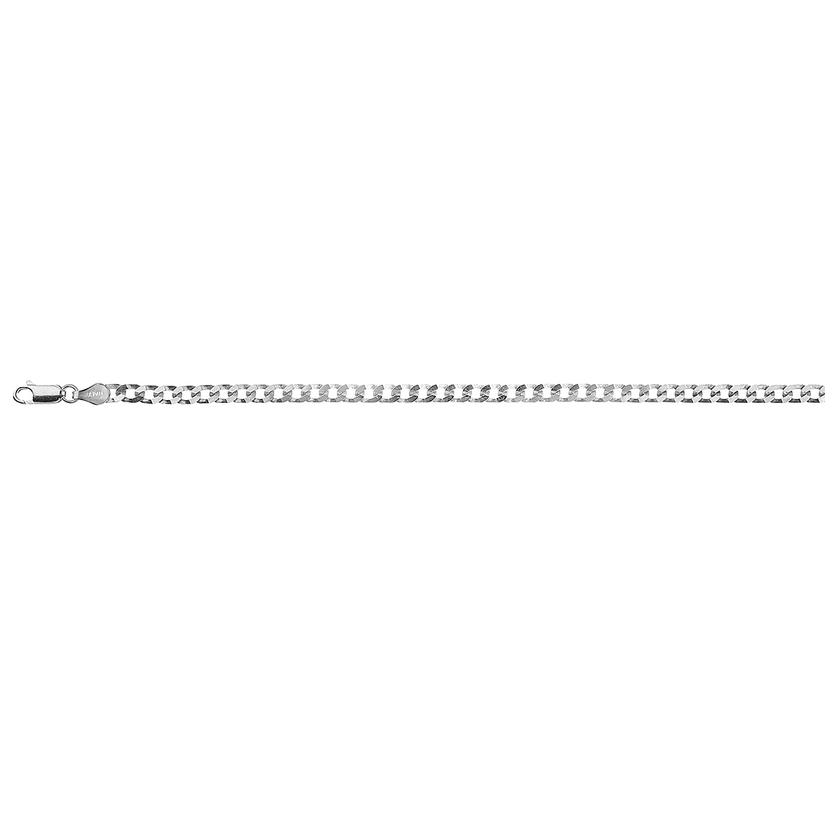 Biggest Italian Closeout 2024- Sterling Silver Flat Curb Square Necklace (Size - 18), Silver Wt. 10 Gms
