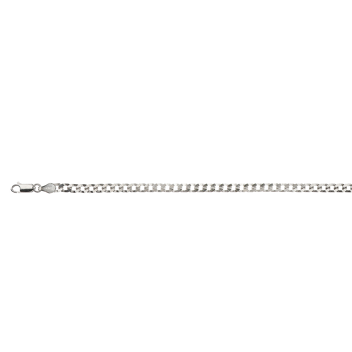 NY Close Out Deal - Sterling Silver Flat Curb Square Bracelet (Size - 7.5)