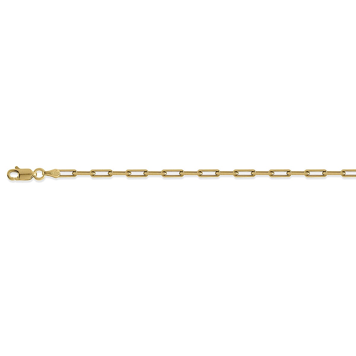 JCK Vegas Closeout - Italian Made Yellow Gold Overlay Sterling Silver Paperclip Necklace (Size - 20)