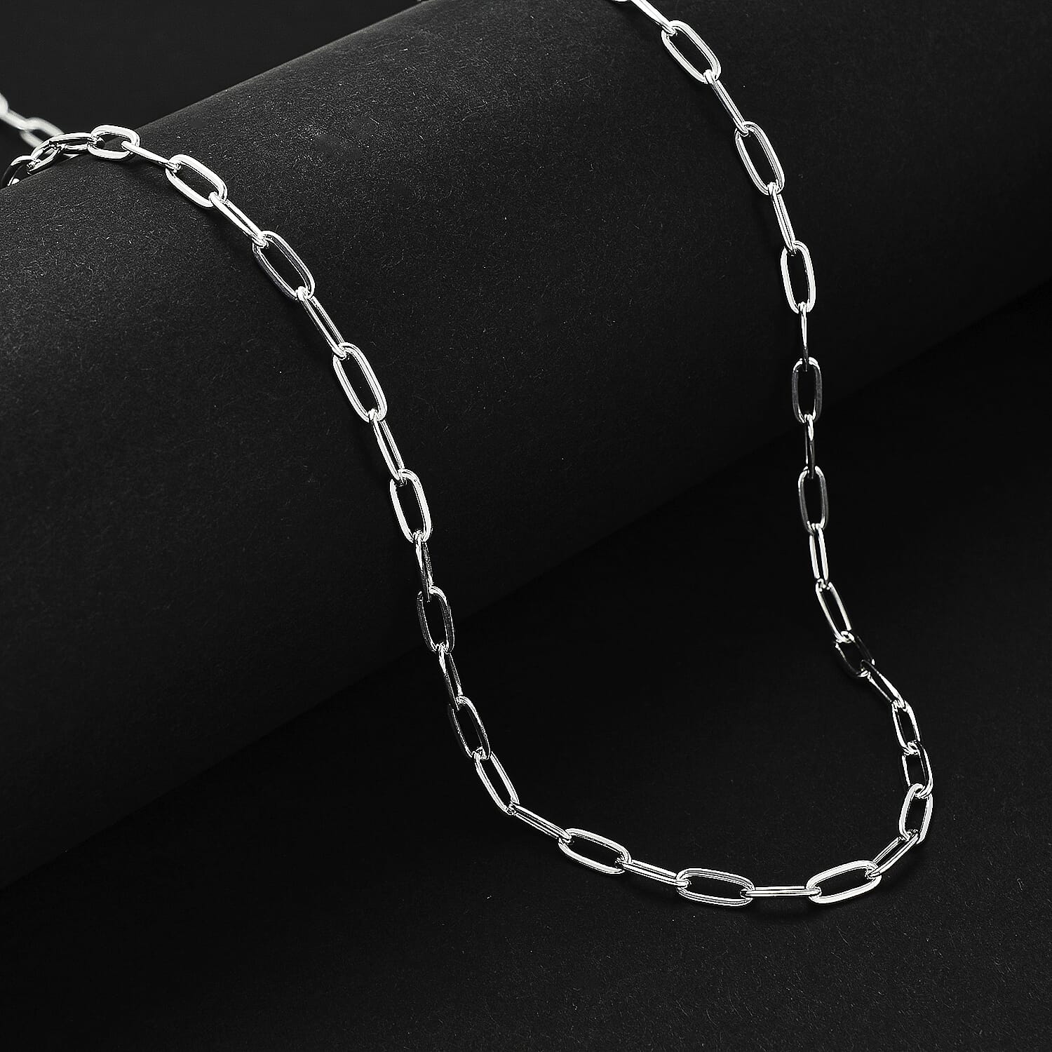 Vicenza Closeout- Sterling Silver Paperclip Neckalce (Size - 30), Silver Wt. 15.20 Gms